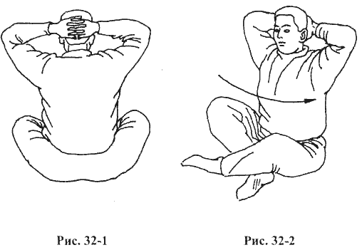 Рисунок 32. Упражнение «Держа в руках горы Куньлунь» Комплекс 3. Сидячий бадуаньцзинь
