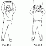 Рисунок 23-1 и 2. Упражнение 1 - «Небесный свод – поддержание и регулирование трех внутренних полостей тела» Комплекс 4. СТОЯЧИЙ БАДУАНЬЦЗИНЬ
